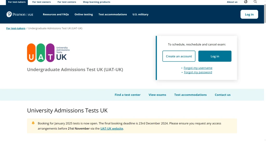 ESAT & TMUA Registration Guide - Creat your account - 1