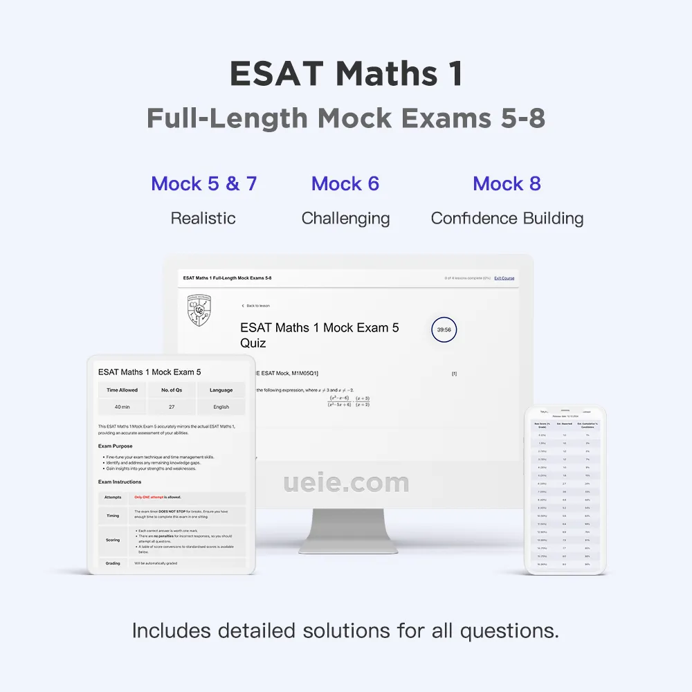 ESAT Maths 1 Full-Length Mock Exams 5-8