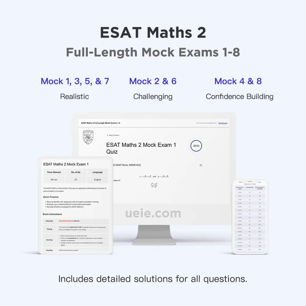 ESAT Maths 2 Full-Length Mock Exams 1-8