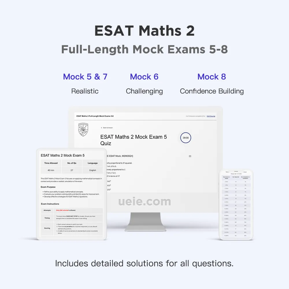 ESAT Maths 2 Full-Length Mock Exams 5-8