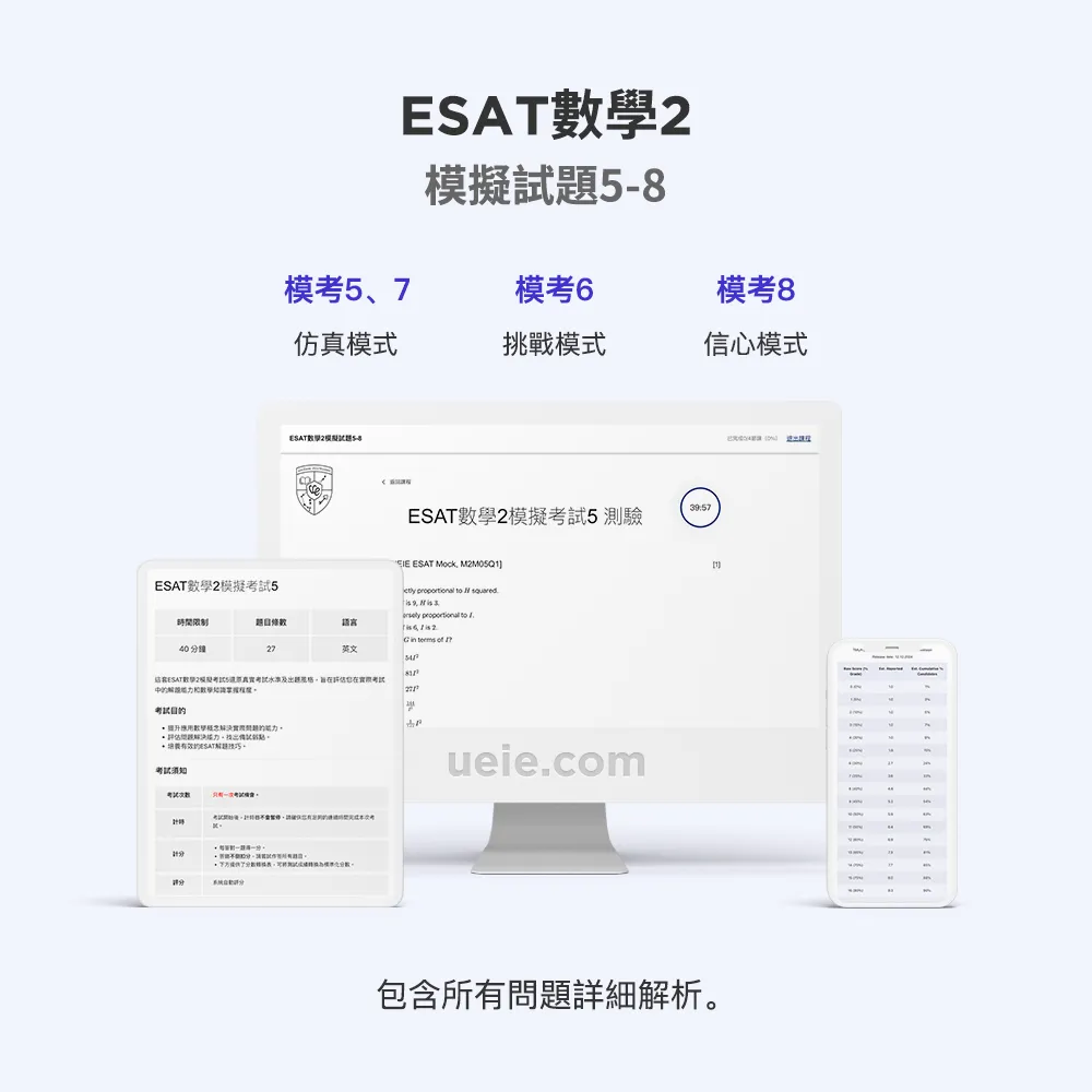 ESAT數學2模擬試題5-8