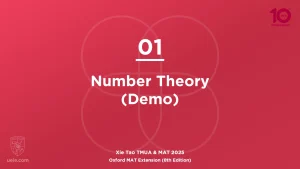 Oxford MAT Extension 2025-L01 Number Theory (Demo)