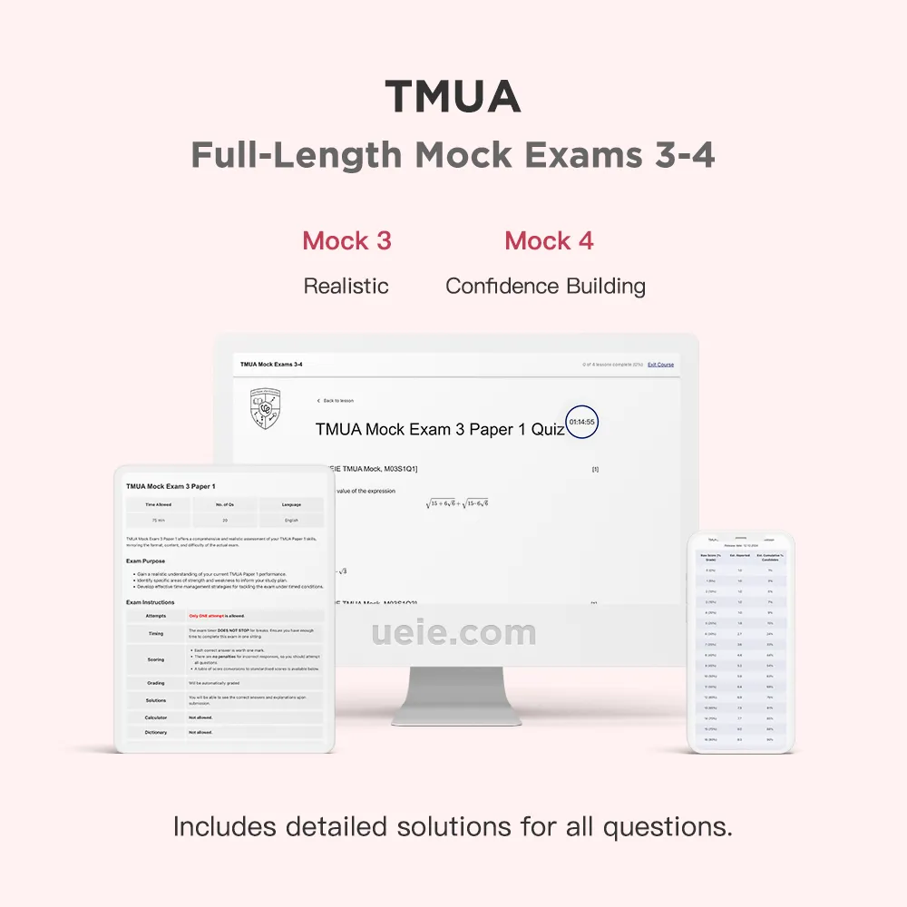 TMUA Full-Length Mock Exams 3-4
